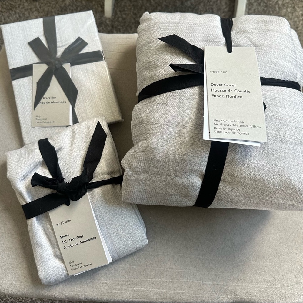 West Elm Light Gray Duvet Cover - Picture 3 of 3